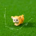 Cute miniature yellow deer figurine for micro landscape DIY garden decor with 2cm length - Design No.3 / 1.4x2.0x1.3cm / Yellow