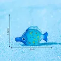 Figurine de poisson bleu miniature pour décor d'aquarium DIY micro paysage, 3cm - 4# Poisson à Long Museau (C3001) / 1.8x3cm / Bleu Tacheté
