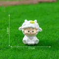 Adorable white sheep miniature figurine for micro landscape DIY decor, size 2.7cm - 2.6x2.7cm