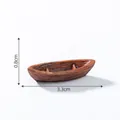 Miniature brown boat figurine for micro-landscape and aquarium decor, 3.3cm length - Style 6 Mini Boat (3.3x0.8cm)