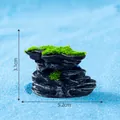 Miniature artificial reef rock aquarium decoration with green moss, size 5.2x3.1cm - Style 1 Reef