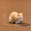 Miniature orange tabby cat figurine for dollhouse DIY decoration, 3cm width scale - Watching Style (4#)