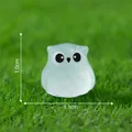 Cute miniature glowing owl figurine in light blue for DIY micro landscape ornaments - Luminous Small Owl / Blue