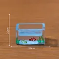 Miniatur-Puppenhaus-Aquarium Fischbecken mit 3,8 cm x 2,2 cm Maßen für DIY Dekoration - Rechteckiges Aquarium Stil (5#)