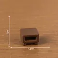 Brown miniature dollhouse furniture cabinet accessory with dimensions 1.4cm by 1.0cm - Vanity Stool