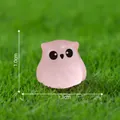 Cute mini pink luminous owl figurine for DIY micro-landscape and fairy garden decor - Luminous Small Owl / Red