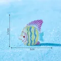 Miniature de figurine de poisson plat coloré pour décor d'aquarium DIY, taille 3x3,1cm - Jaune Et Noir
