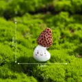Cute miniature morel mushroom figurine with face for DIY micro-landscape, 1.8x2.7cm - Mushroom #8