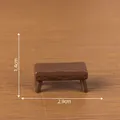 Miniature brown wooden bench for dollhouse decoration, size 2.9cm x 1.4cm - Stool