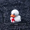 Halloween white ghost duck figurine with red splatter, 2.2cm micro landscape ornament - 4# Ghost Duck (C2085) / 1 Piece (2.2x2.2cm)