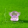 Süße Miniatur Axolotl Figur in Lila mit Glitzer für DIY Mikro-Landschafts Deko - Lila