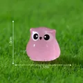 Mini figurine de chouette rose phosphorescente pour décoration de paysage DIY, taille 1,1 cm. - Glow-in-the-dark little owl / Rouge rose