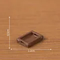 Miniature brown rectangular wooden-style tray for dollhouse DIY decor, 2.2cm x 0.5cm - Wooden Tray