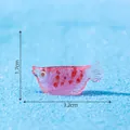 Figurine de poisson plat rose lumineux pour décoration de micro-paysage d'aquarium DIY - Rose avec pois blancs