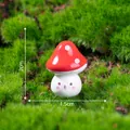 Miniature red mushroom figurine with cute face for micro landscape DIY, 2cm height - Mushroom #9