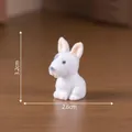 Figurine de chien floqué blanc miniature pour bricolage DIY, taille 3,2x2,6 cm - Bull Terrier / 1 Pièce