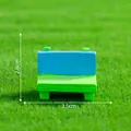 Handcrafted miniature blue and green bench ornament for dollhouses, 3.5cm width - Long Wooden Bench (2#) / Blue & Green