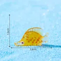 Miniature figurine de poisson plat coloré lumineux pour décor de micro-paysage d'aquarium - Jaune avec pois blancs