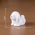 Mini figurine de chiot blanc floqué pour porte-clés DIY et ornements artisanaux - Pékinois / 1 Pièce