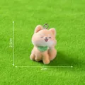 Niedliche flauschige Shiba Inu Welpenfigur als Anhänger, 2,5 cm groß, in Orange - Beflockter Teil mit Schafsaugennagel (gemäß Abbildung) / Shiba Inu (31#)