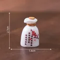 Miniature ceramic wine bottle with peach blossom design for dollhouse DIY decor - 2.7x1.8cm / 1# White Wine