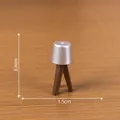 Miniature silver and brown dollhouse floor lamp accessory, height 3.4cm and width 1.5cm - Floor Lamp