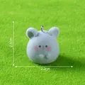 Süßer hellblauer beflockter Maus-Anhänger für DIY-Schlüsselanhänger, 2,3 cm Mini-Tierdekor - Beflockter Teil mit Schafsaugennagel (gemäß Abbildung) / Ratte (32#)