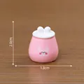 Vasetto decorativo rosa in miniatura per casa delle bambole con coperchio a orecchie di coniglio - Barattolo / Rosa