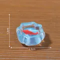 Miniatur-Koi-Fisch-Figur aus Harz in blauer Wasserschale für Puppenhaus-DIY-Dekoration - Polygonales Aquarium Stil (10#)