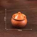 Miniature orange speckled casserole pot model for dollhouse DIY scenery decoration - Removable Lid Series Pot / Simmering Soup Pot