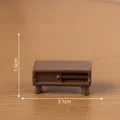 Miniature brown dollhouse TV cabinet accessory for DIY decor, size 3.1cm x 1.5cm - Small TV Cabinet
