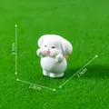 Miniature white puppy resin figurine for DIY micro-landscape decoration, size 3.1x2.8cm - 3.1x2.8x2.5cm / 1# Calling Dog