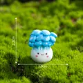 Miniature cute blue mushroom figurine for micro landscape DIY garden decor, 2.2x1.9cm - Mushroom #13