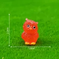 Luminous orange owl figurine for micro landscape DIY decor, 2.3cm x 1.6cm - 2.3x1.6cm / Red