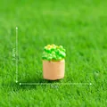 Miniature succulent plant for dollhouse fairy garden DIY decoration accessory 1cm x 1.4cm - Yellow Flower Pot (6#)