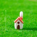 Miniature red roof house figurine with chimney for fairy garden micro landscape decor - Style 3 House / 2.5x1.3cm