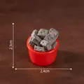 Miniature dollhouse food model in red bowl, 2.4cm diameter, for DIY micro landscape - Stinky Tofu (2#)