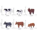Set of six realistic miniature cow figurines for farm landscape with size measurements - Realistic Figurine / Single Price (6 Models Random) / Realistic Cow Series