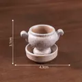 Miniature speckled casserole and saucer model for dollhouse DIY decoration - Removable Lid Series Pot / Shabu Shabu Pot
