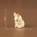 Miniature cute cream rabbit figurine for DIY micro landscape dollhouse decoration size 2.5cm - 1# Holding Face Yellow Rabbit