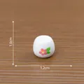 Mini vasetto in ceramica bianca con motivo floreale, 1,2 cm per case delle bambole fai da te - Tazza da tè / Rosa