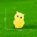 Mini yellow noctilucent owl figurine for micro landscape gardening decoration 2.3cm - 2.3x1.6cm / Yellow