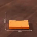 Miniature orange dollhouse tray accessory with 3.8cm length dimension shown on wood - 6# Square Tray