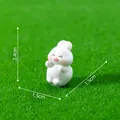 Miniature white rabbit figurine ornament for DIY micro landscape 2.4cm height - 2.4x1.5x1.5cm / 3# Noisy Rabbit