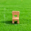 Miniature wood-textured resin chair for dollhouse fairy garden DIY, size 2x2.9cm - Wooden Chair (8#)