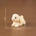 Cute mini cream bunny resin figurine 2x2.5cm for DIY dollhouse micro landscape decor - 3# Running Yellow Rabbit