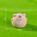 Niedliche pfirsichfarbene beflockte Tierpuppe für DIY-Schlüsselanhänger, 2,4 cm Breite - Mit Ösenstift (Siehe Bild) / Pferd (38#)