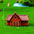 Miniature red barn figurine for micro landscape DIY fairy garden decor 7x4.1cm size - 1# Country House