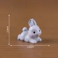 Cute miniature grey rabbit figurine for dollhouse DIY decor, size 2.4cm by 2.6cm - 4# Lying Gray Rabbit