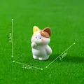 Adorable miniature white cat figurine with dimensions for micro landscape DIY decor - 5# Fish-buying Cat